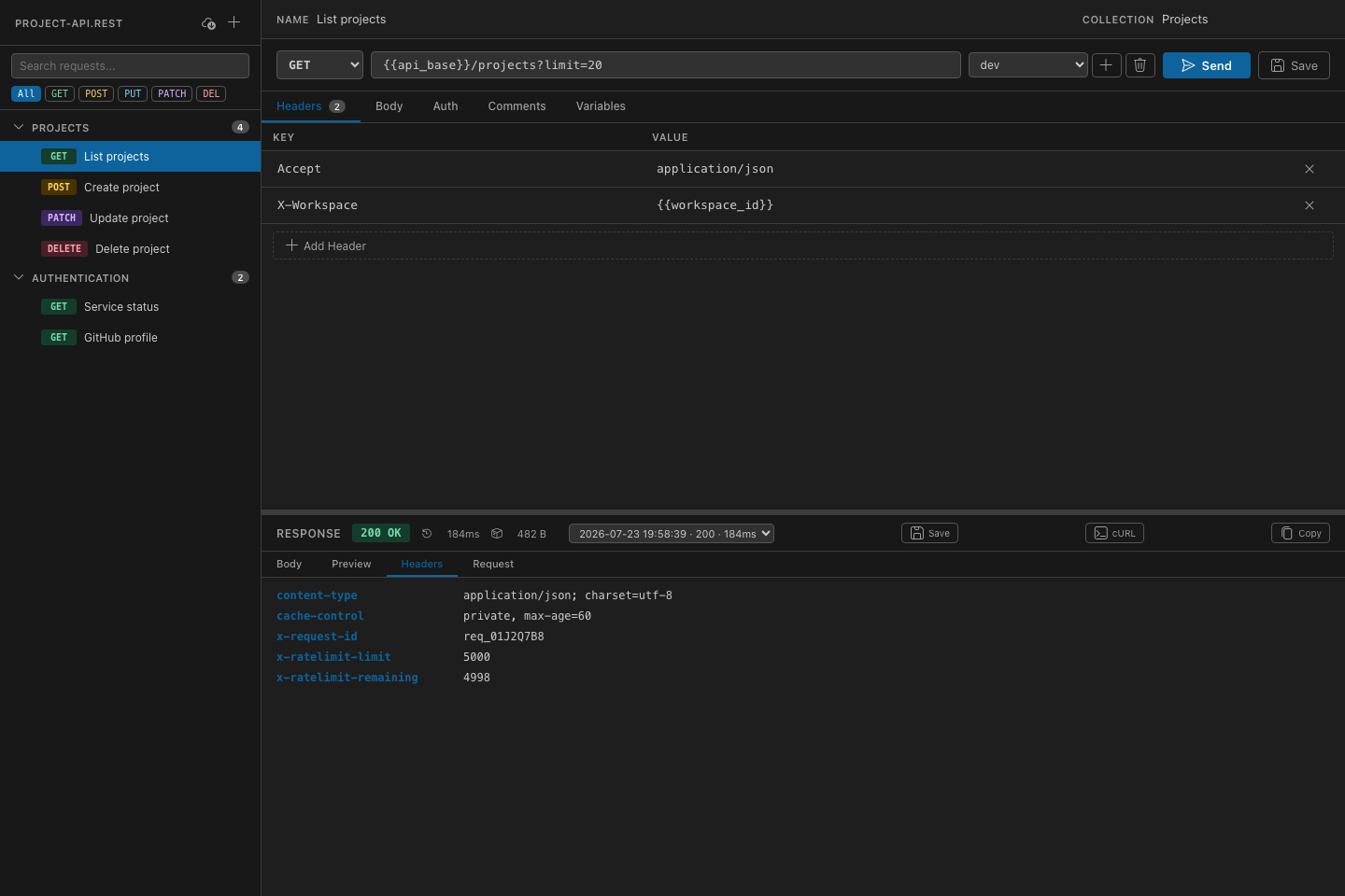 Inspect response headers