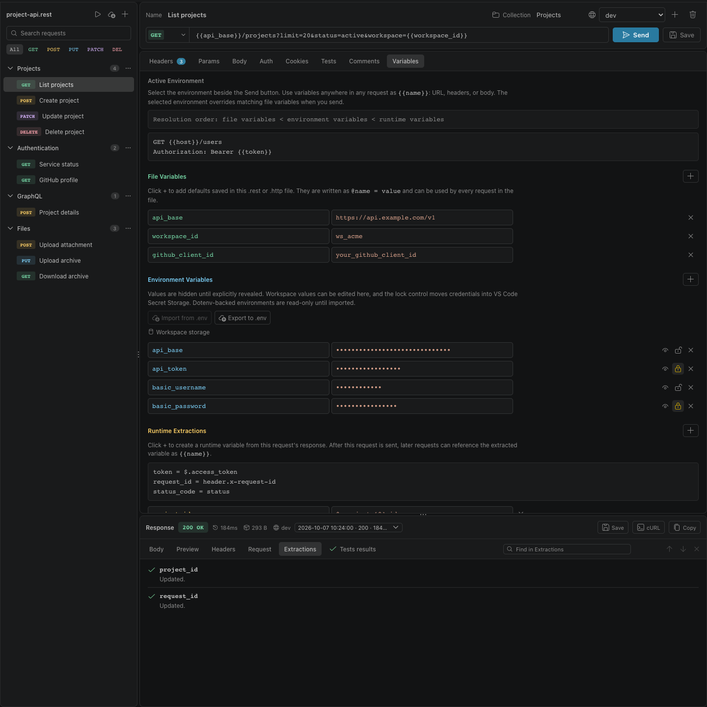 Runtime extraction results