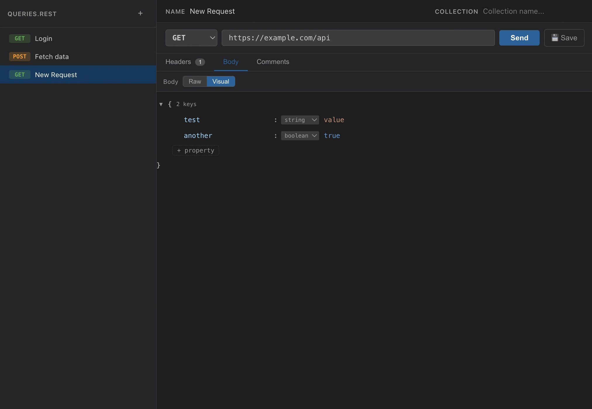 Sending a request and viewing the response